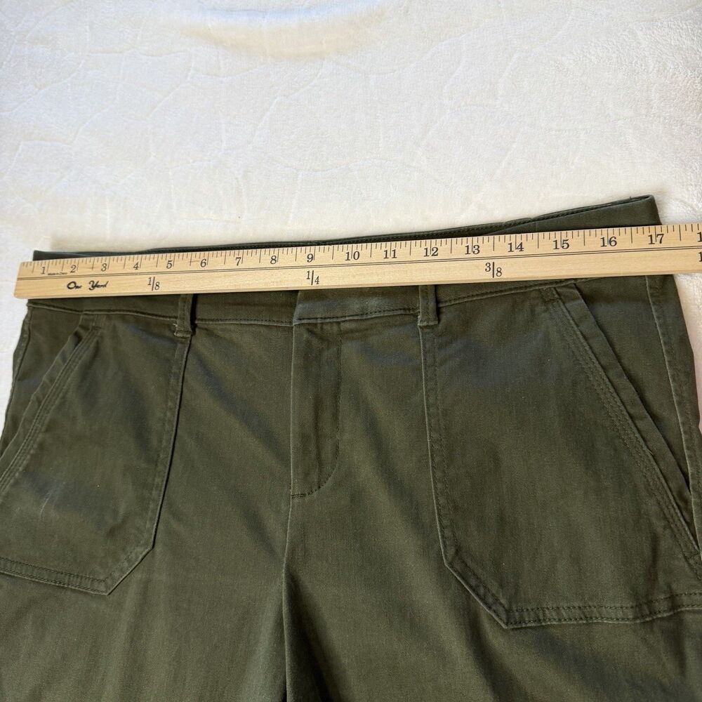 Old Navy Pixie Sateen Pants Women's 10 Tapered Ankle Stretch Olive Green Casual - Picture 13 of 16
